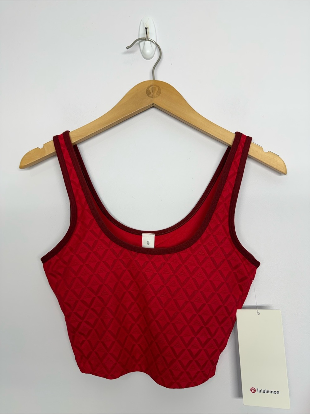Lululemon Textured Mesh Tennis Tank Top Lulu Red / Dark Sport Red Sz XS NWT